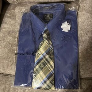 NWT Beverly Hills Polo Club Mens Dress Shirt Medium & Tie 15-15.5 32/33